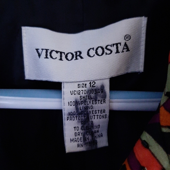 Victor Costa Vintage Ruffled Beaded 3/4 Cap Sleeve Orange Buttonup Jacket Sz 12 - Picture 6 of 9